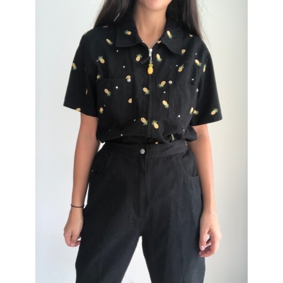 Vintage Pants - Vintage The Quacket Factory Pineapple pant suit M